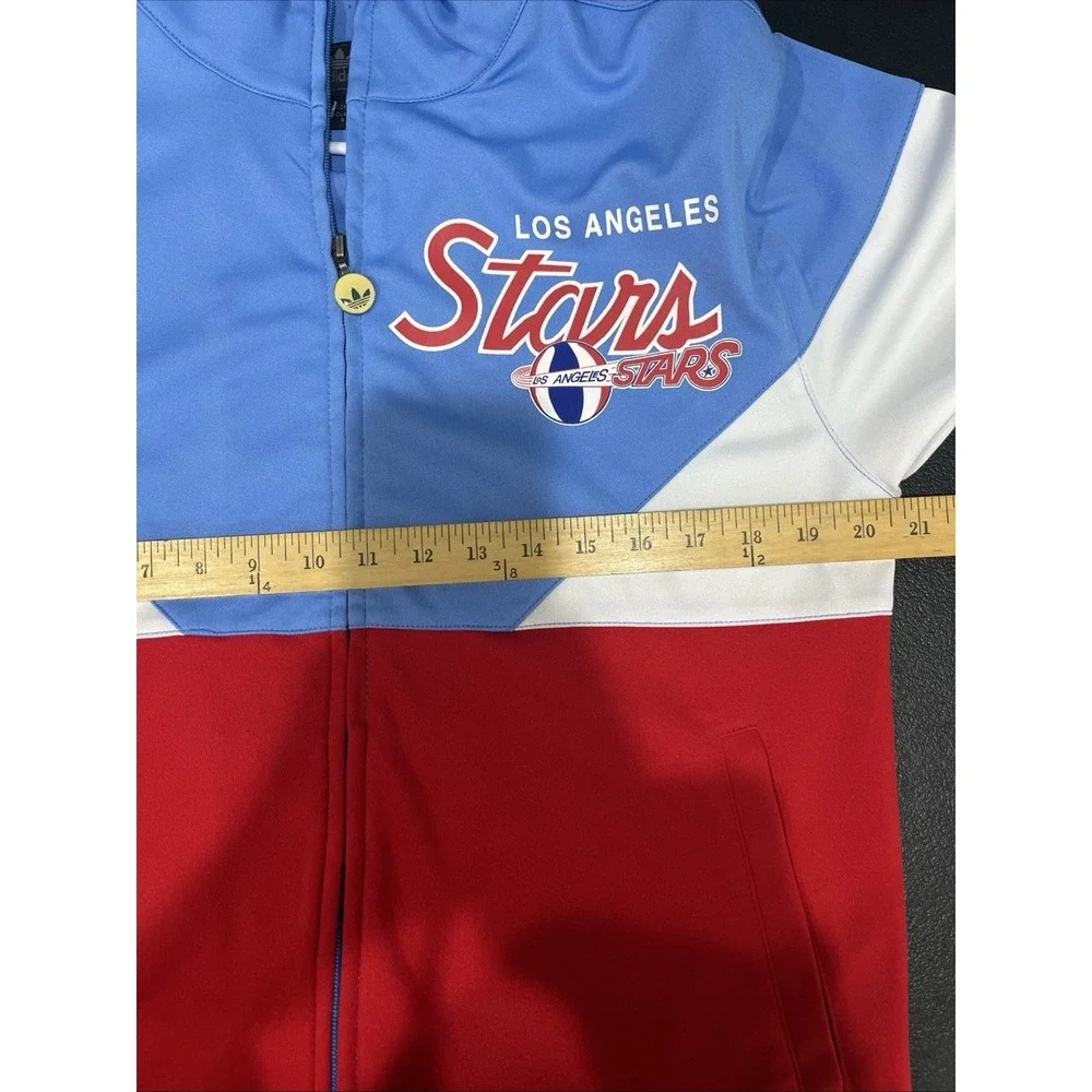 Adidas Track Jacket Mens S Red Blue Los Angeles Stars Full Zip Retro Basketball